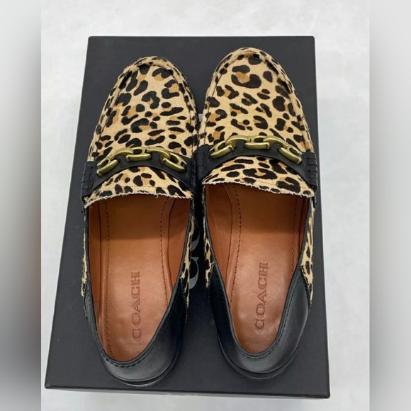 Coach Designer Putnam Leopard Genuine Calf Hair Convertible Loafer Flar SZ 8B - Picture 9 of 11